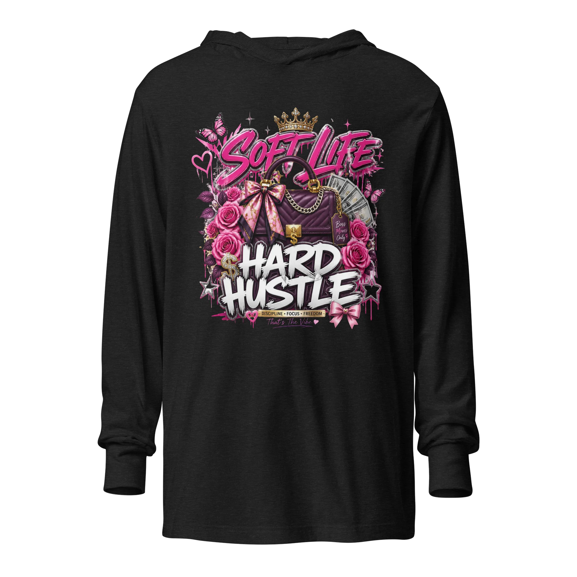Soft Life, Hard Hustle Glam Hoodie Tee product image (1)