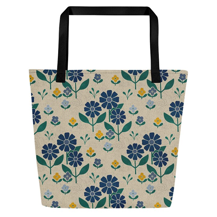 Country Retro Flour Sack Flowers Large Tote Bag product image (2)
