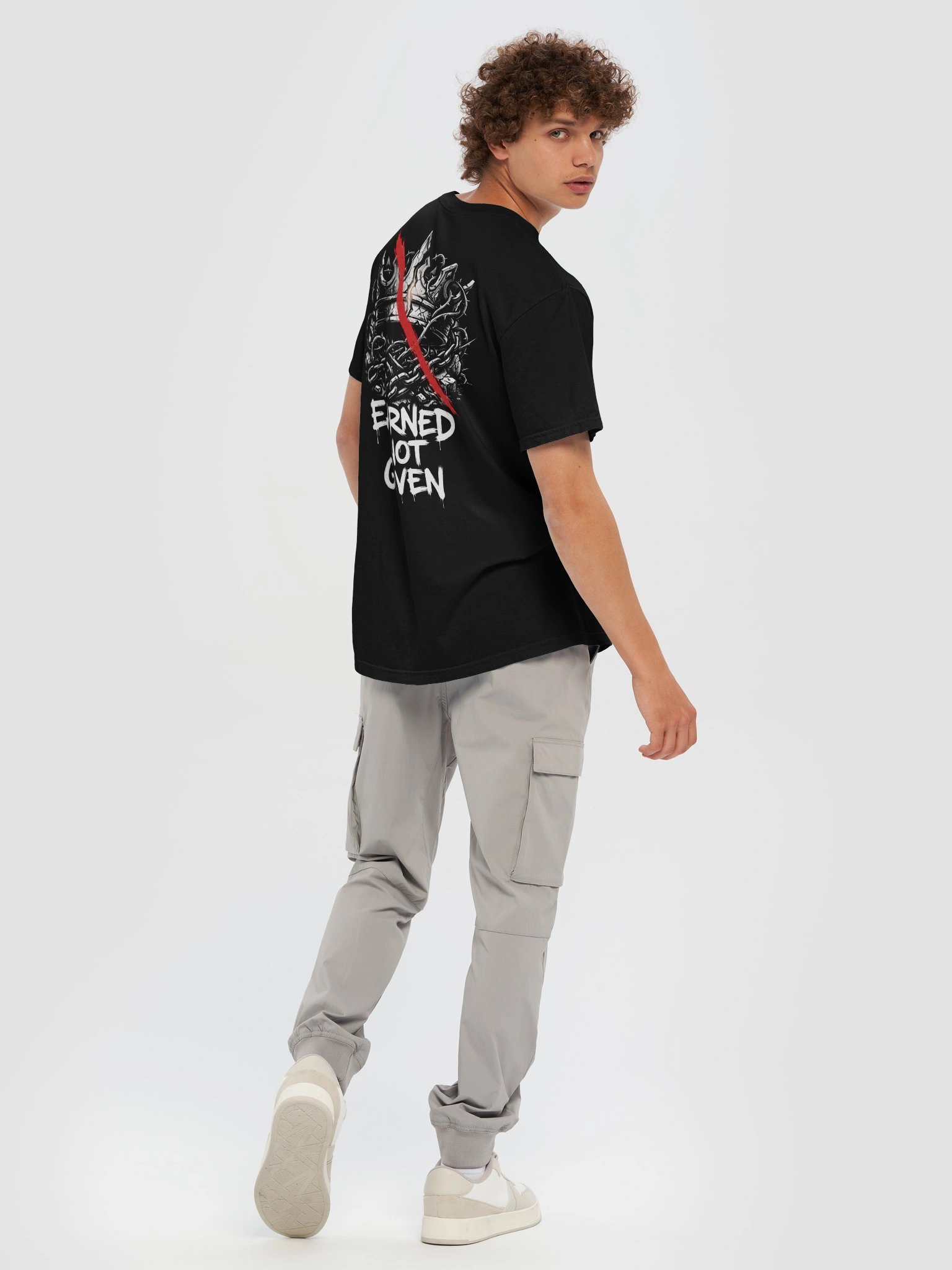 Earned Not Given T-Shirt | Dark Streetwear Back Print Tee product image (56)