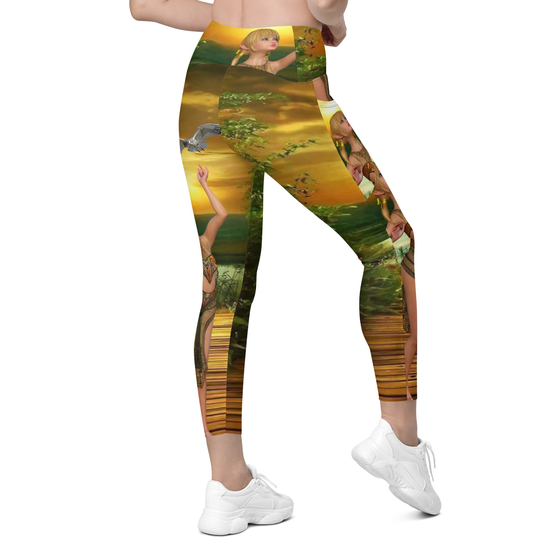 'Elven Stories - The Night of Your Return' Crossover Leggings with Pockets product image (9)