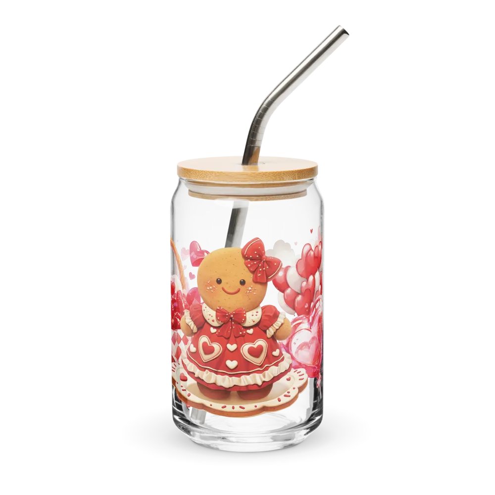 Gingerbread Valentine Can-Shaped Glass product image (1)