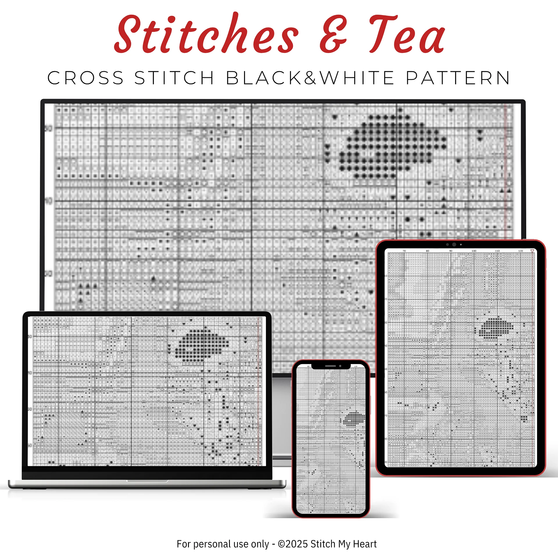 Stitches & Tea Cross Stitch Pattern product image (4)