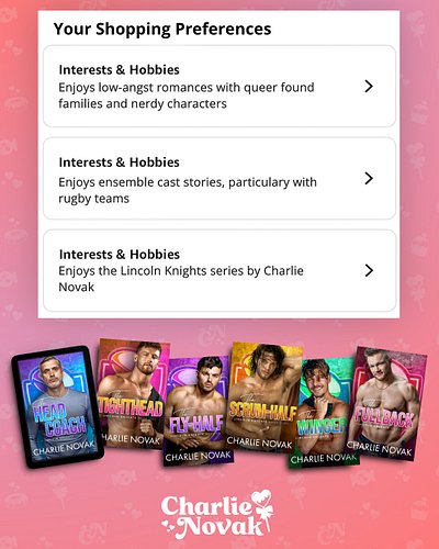 Do your shopping preferences include low angst MM romances? How about ensemble casts? Or maybe men in tiny shorts? Or queer f...