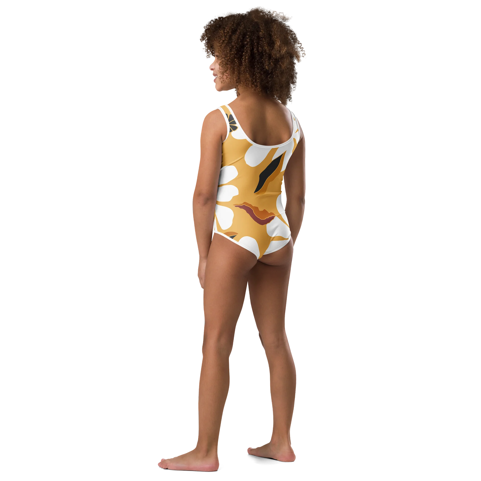 Elegant Floral All-Over Print Kids Swimsuit product image (5)