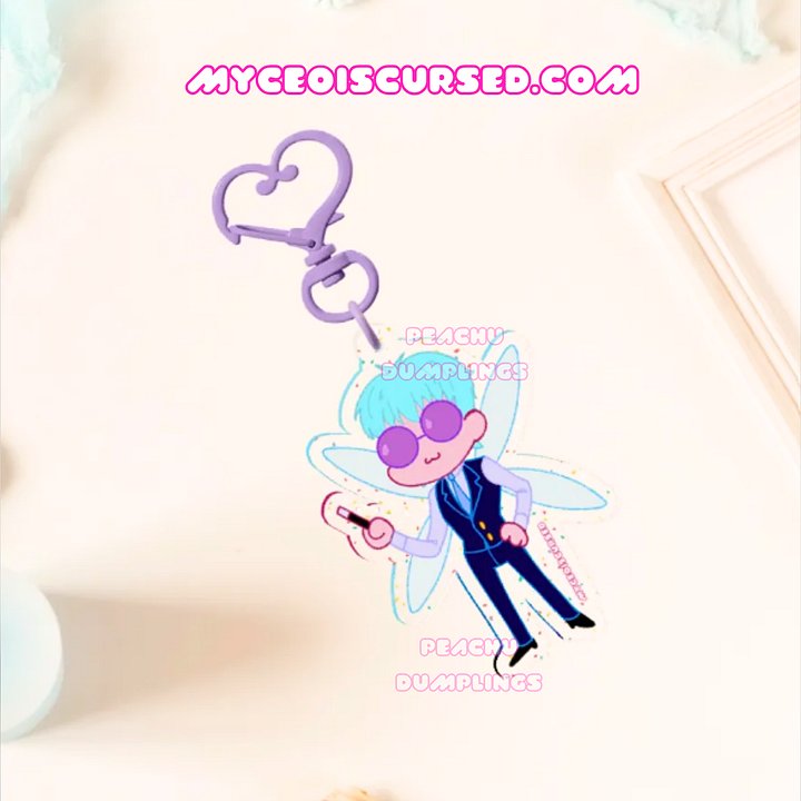 Office Fairy - Glitter Acrylic Charm💜 product image (2)