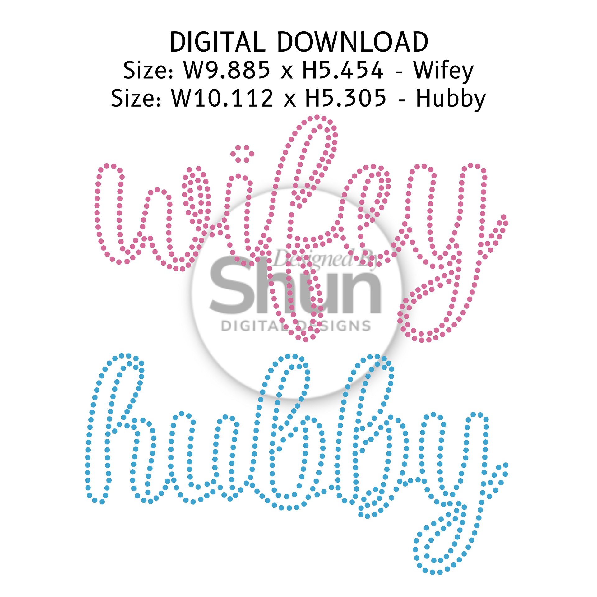 Wifey Hubby | SS10 Rhinestone Template | Digital Download product image (1)
