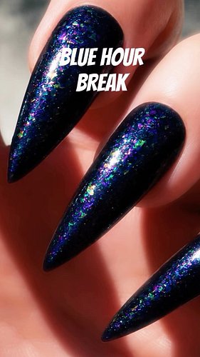 BLUE HOUR BREAK launches @ midnight 5/27 as part of our collab with @playfulpolishpal #indienailpolish #pride #doomloopnails