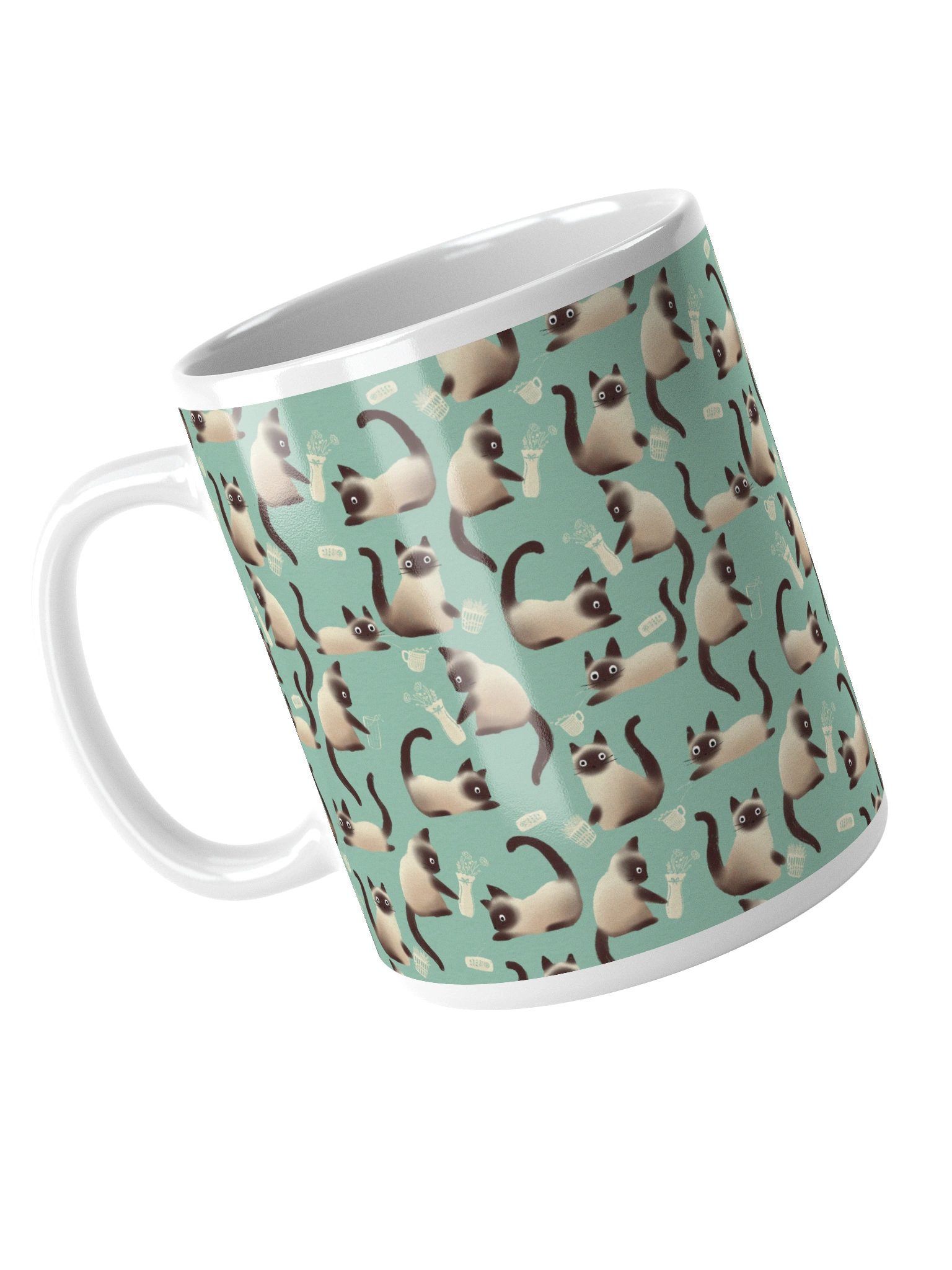 Bad Siamese Cats Knocking Stuff Over Coffee Mug, Mint product image (4)