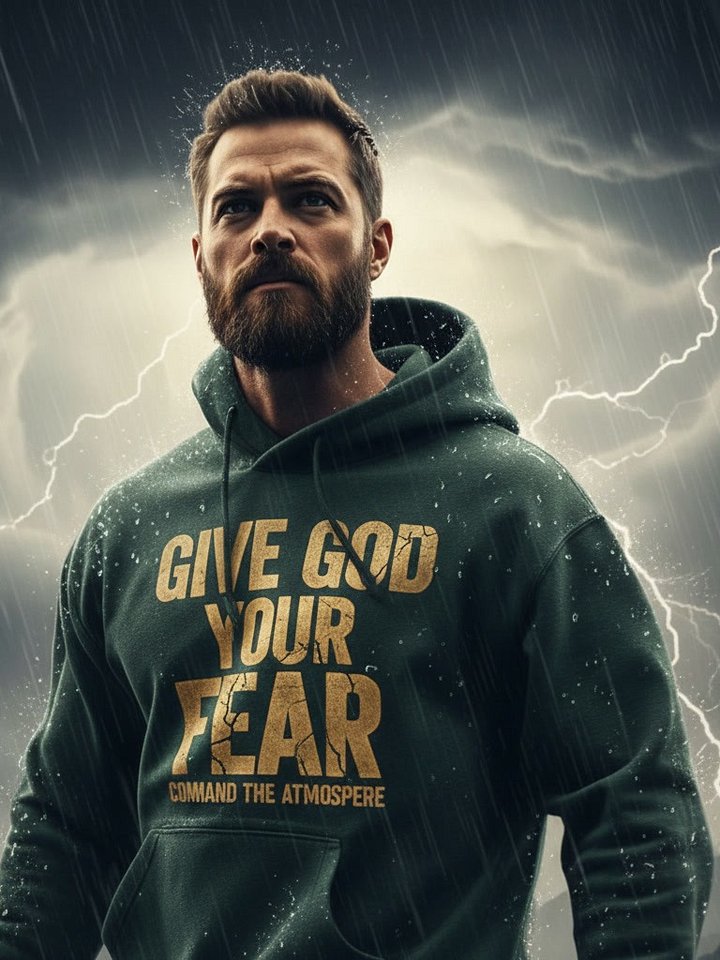 GIVE GOD YOUR FEAR | Command The Atmosphere Hoodie UNISEX (Forest Green) product image (1)