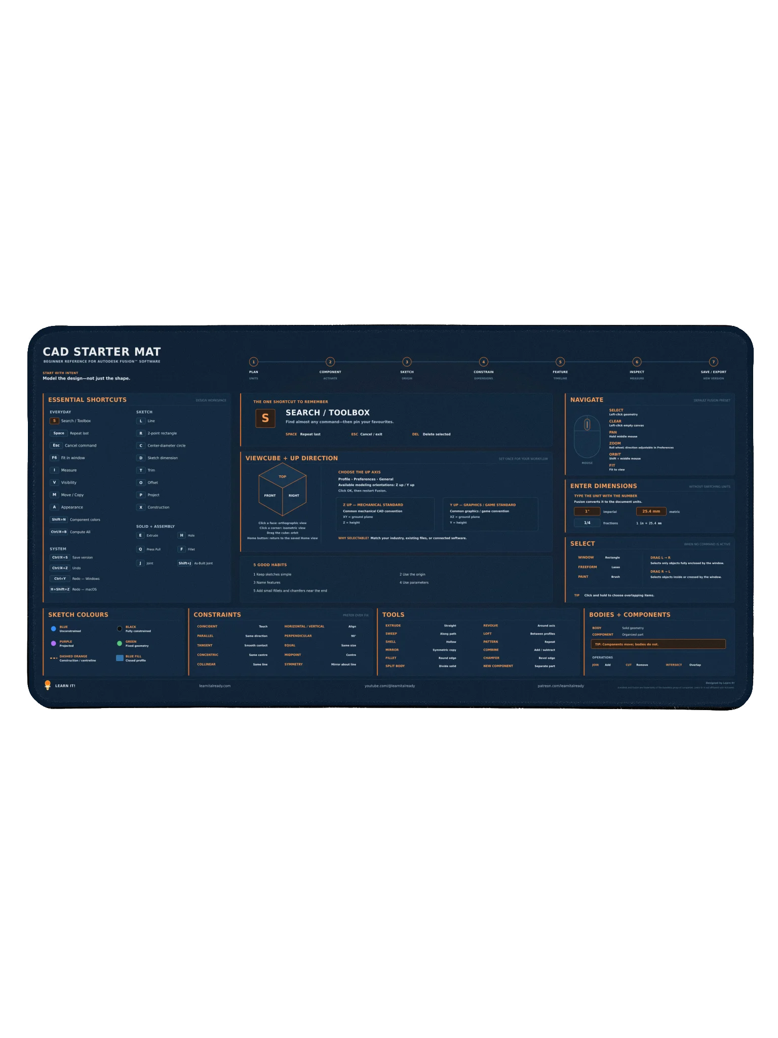 CAD Starter Mat - Blueprint Mode product image (1)