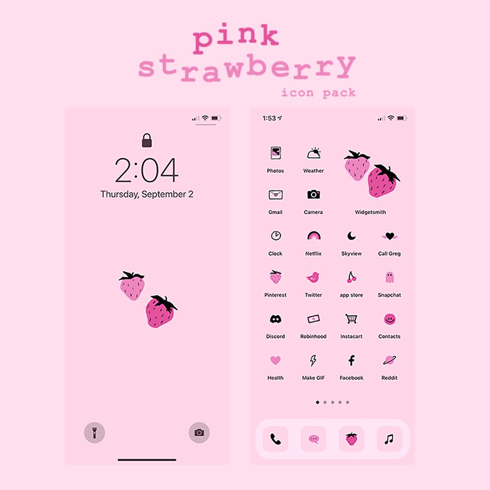 strawberry phone theme/icon set product image (1)