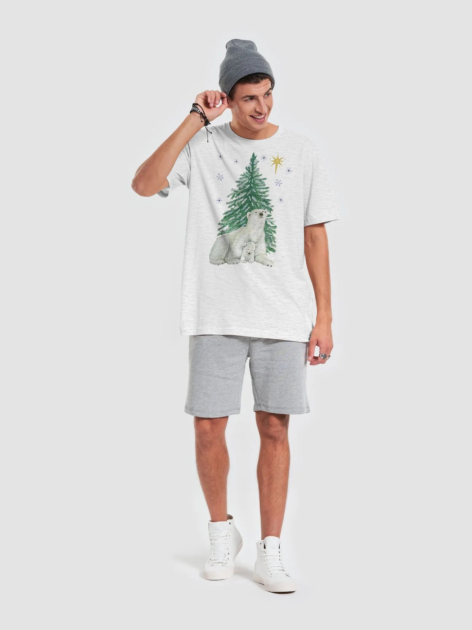 Arctic christmas polar bear mom and cub T-Shirt product image (5)