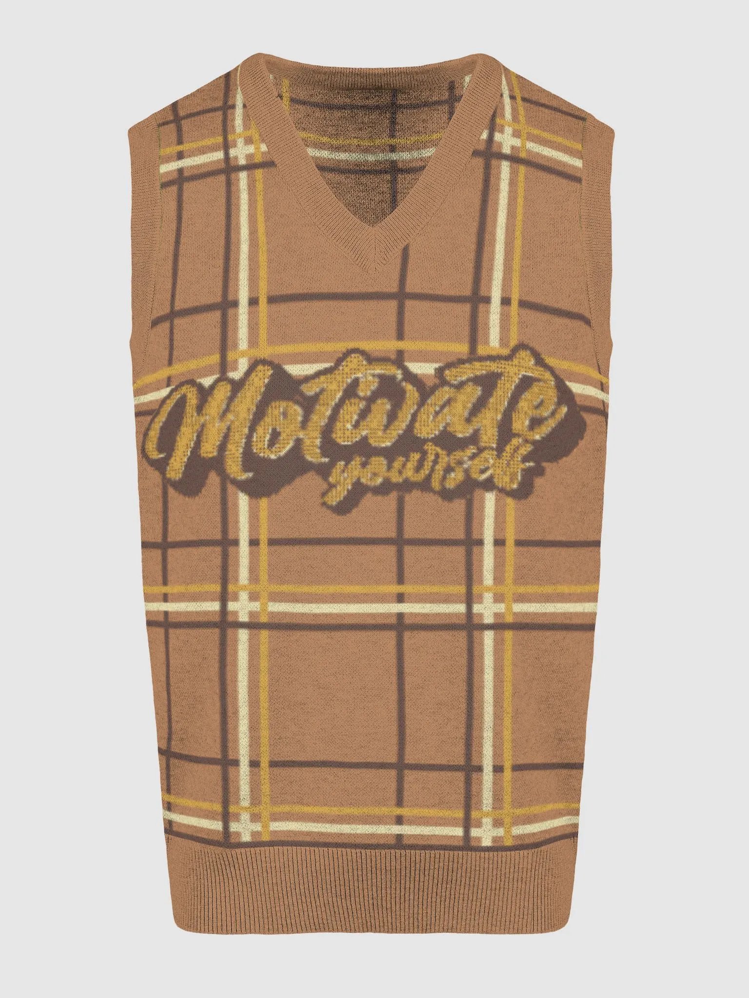 Motivation Plaid V-Neck Vest product image (14)
