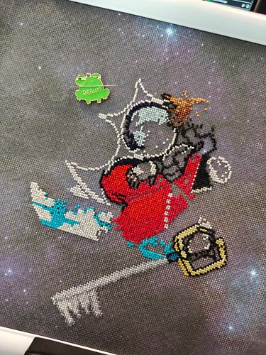 Sora's Dive to the Heart Cross-Stitch

---

Spending my day sick slowly stitching on this piece from my WIP pile. 3,465 stitc...