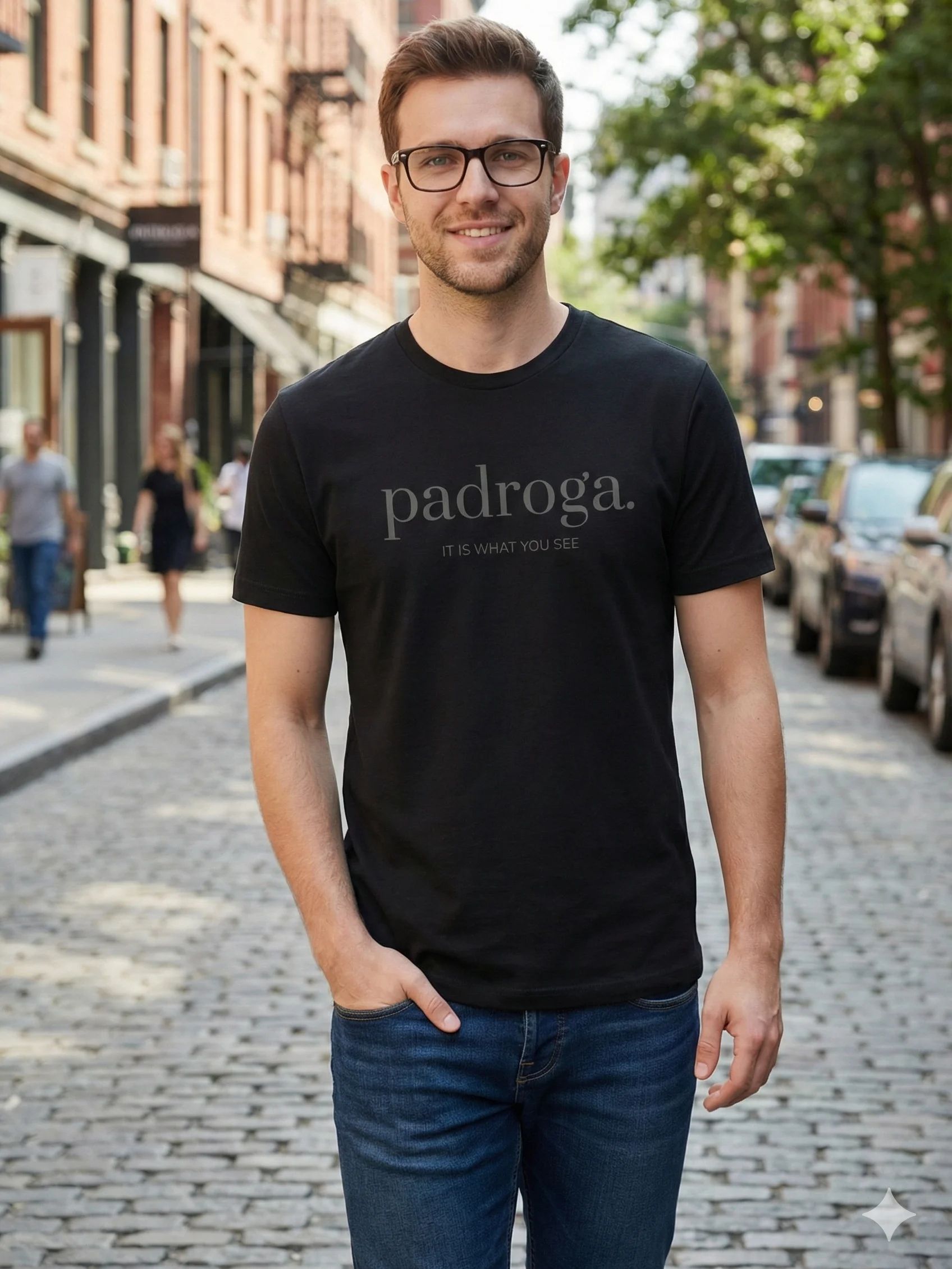 padroga. essentials black tshirt big logo product image (10)