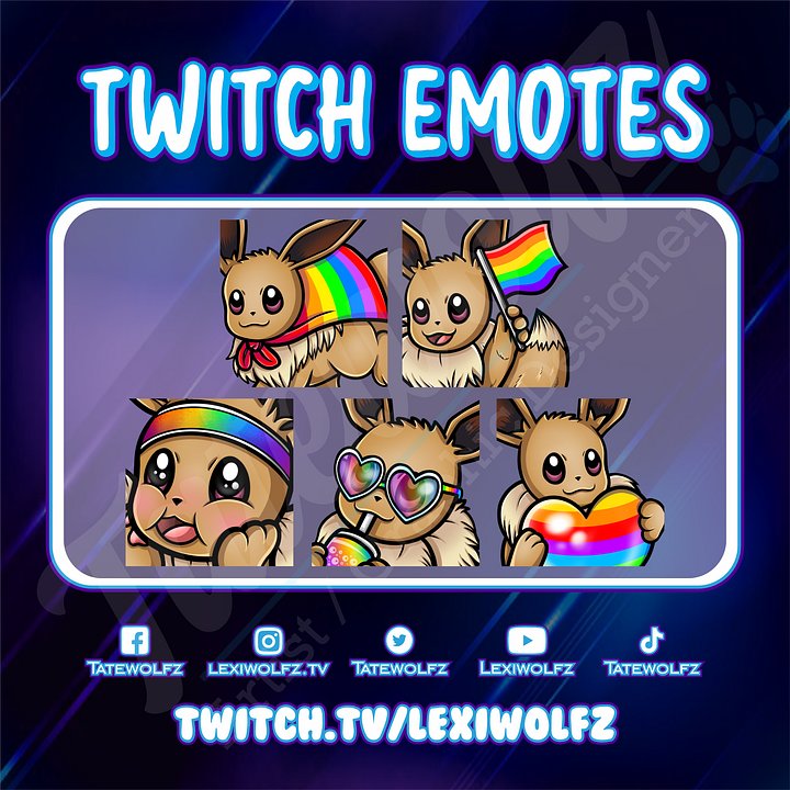 Twitch Emotes: Pokemon Eevee PRIDE product image (1)