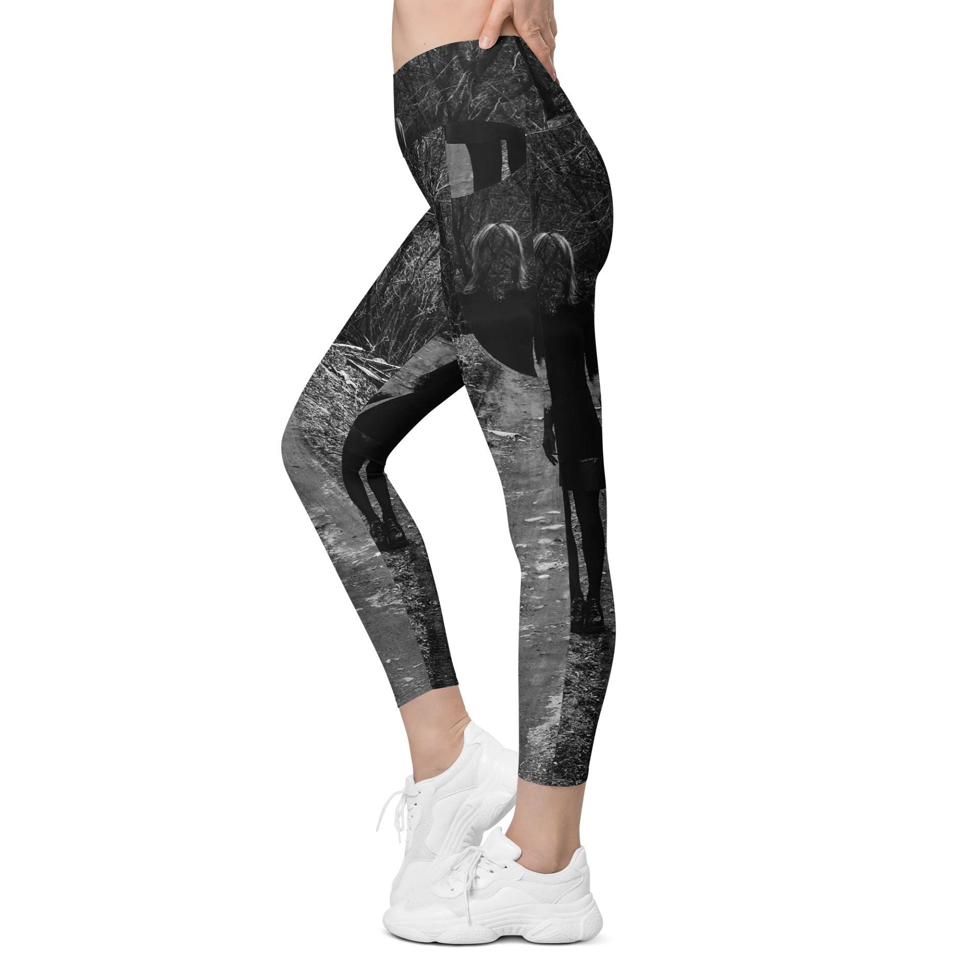 'Music For Horror Films' Sun-Protect Crossover Leggings with Pockets product image (4)