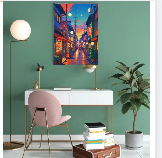 Tokyo Tea House Cartoon Japanese Wall Art product image (1)