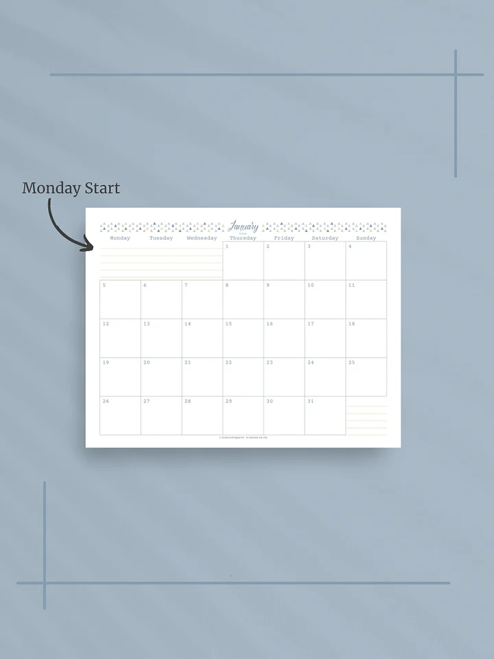 Coastal Dreams 2026 Calendar - Single Page per Month, Monday Start, Letter Size product image (2)