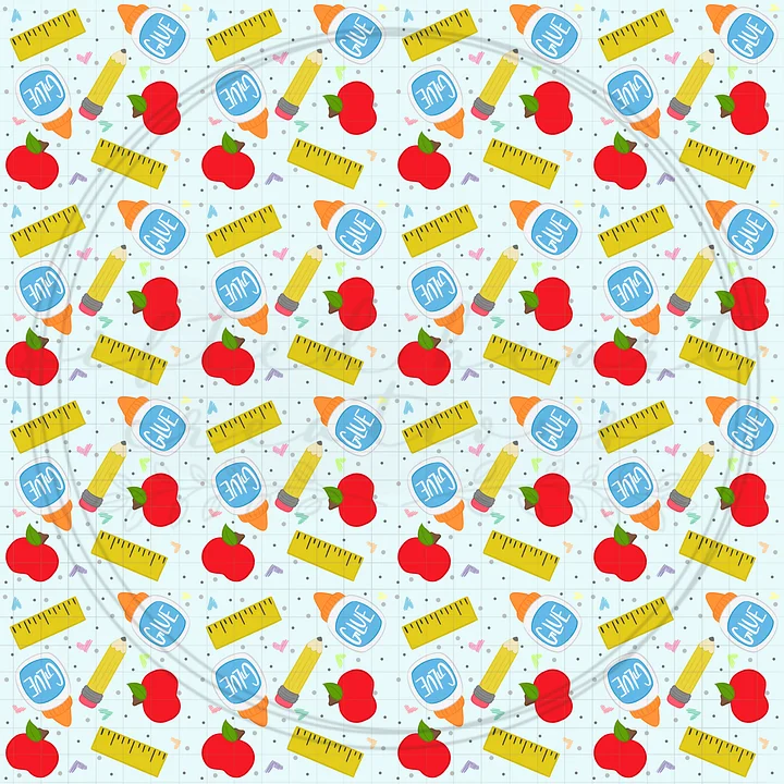 School Supplies Seamless Pattern product image (2)