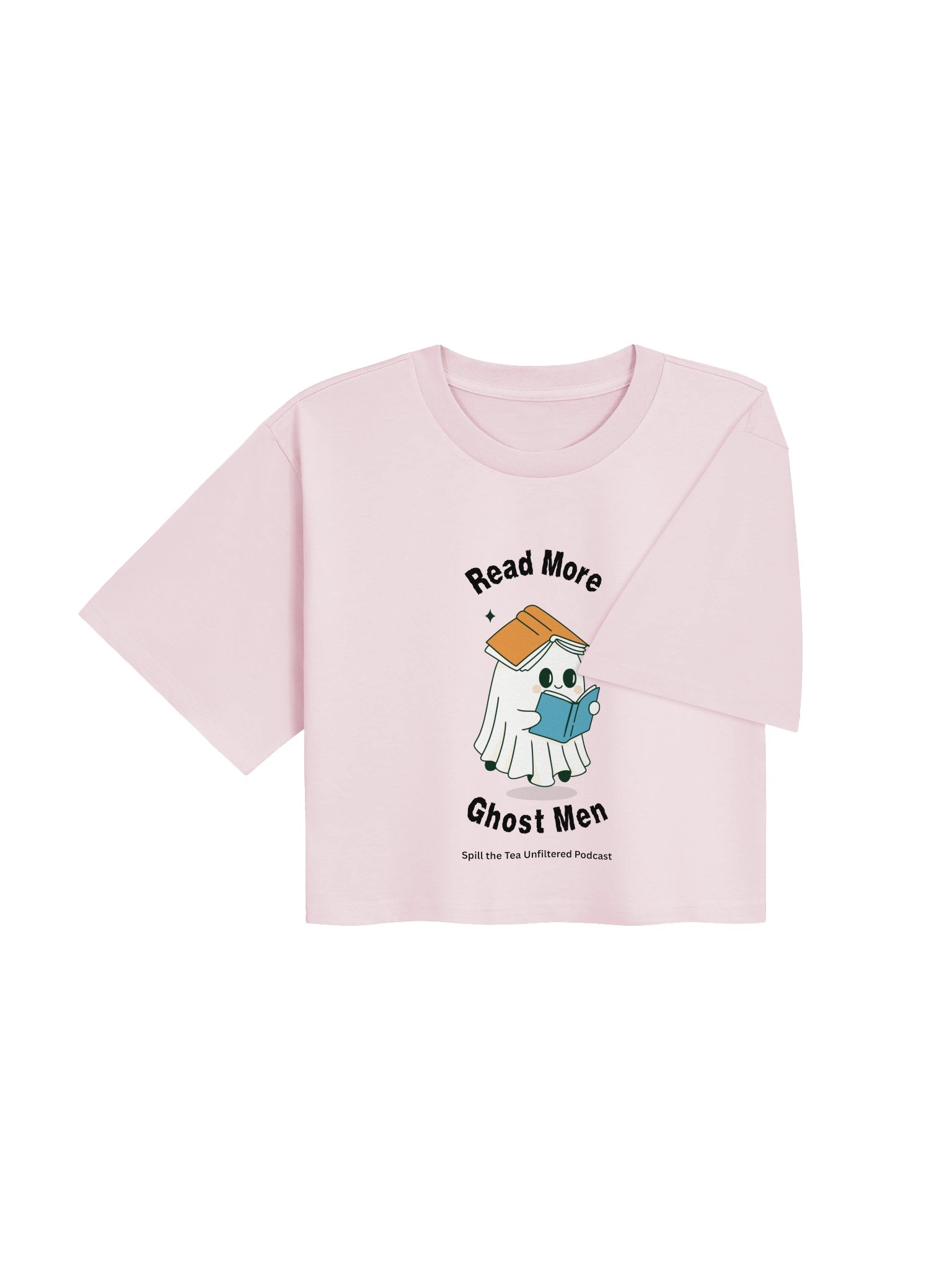 Cute Ghost Reader Crop Tee product image (10)
