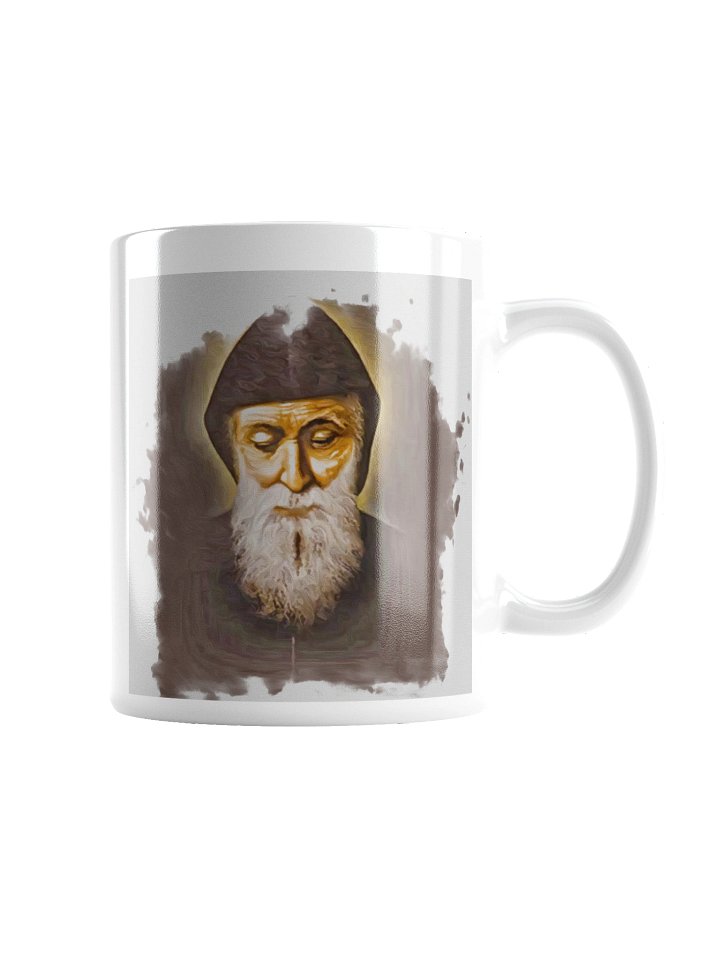 St. Sharbel White Glossy Mug product image (4)