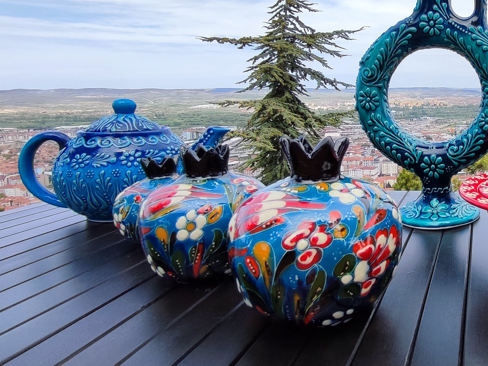 Decor 3-piece Pomegranate Handmade Ceramic set — handmade pottery product image (5)