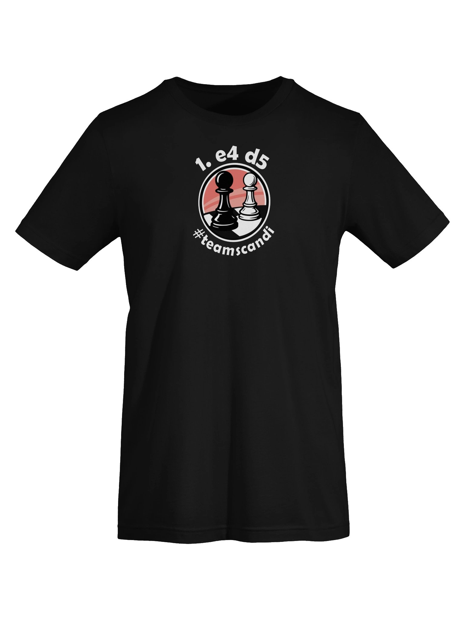 1. e4 d5 Team Scandi Chess Badge Tee product image (5)