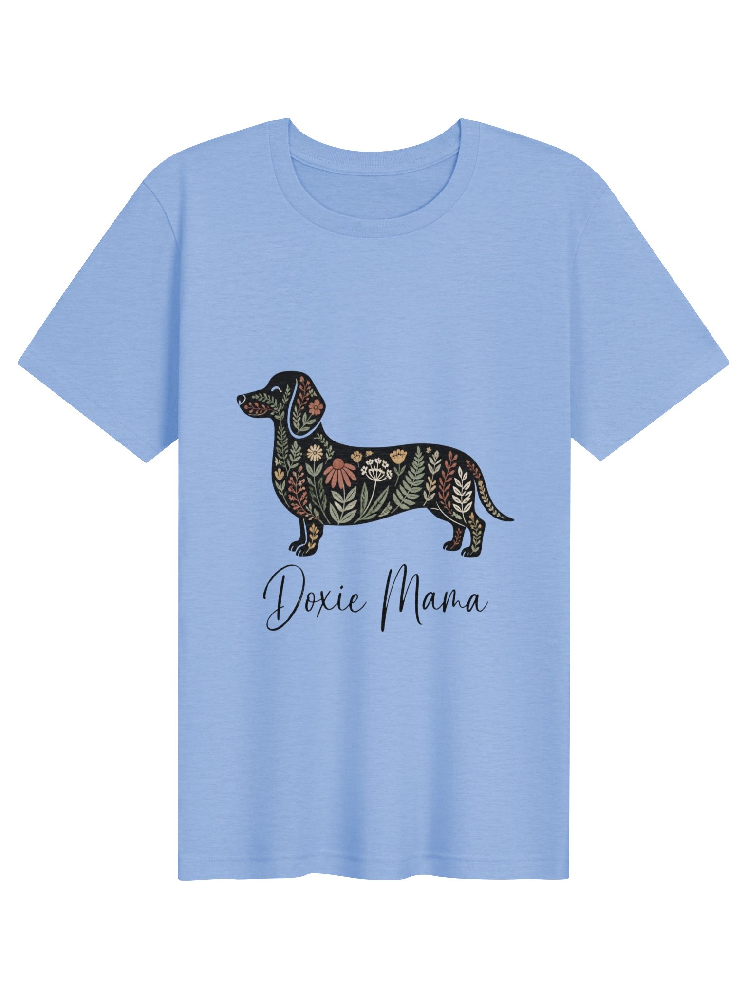 Floral Doxie Mama Shirt | Floral Dachshund T-Shirt product image (2)
