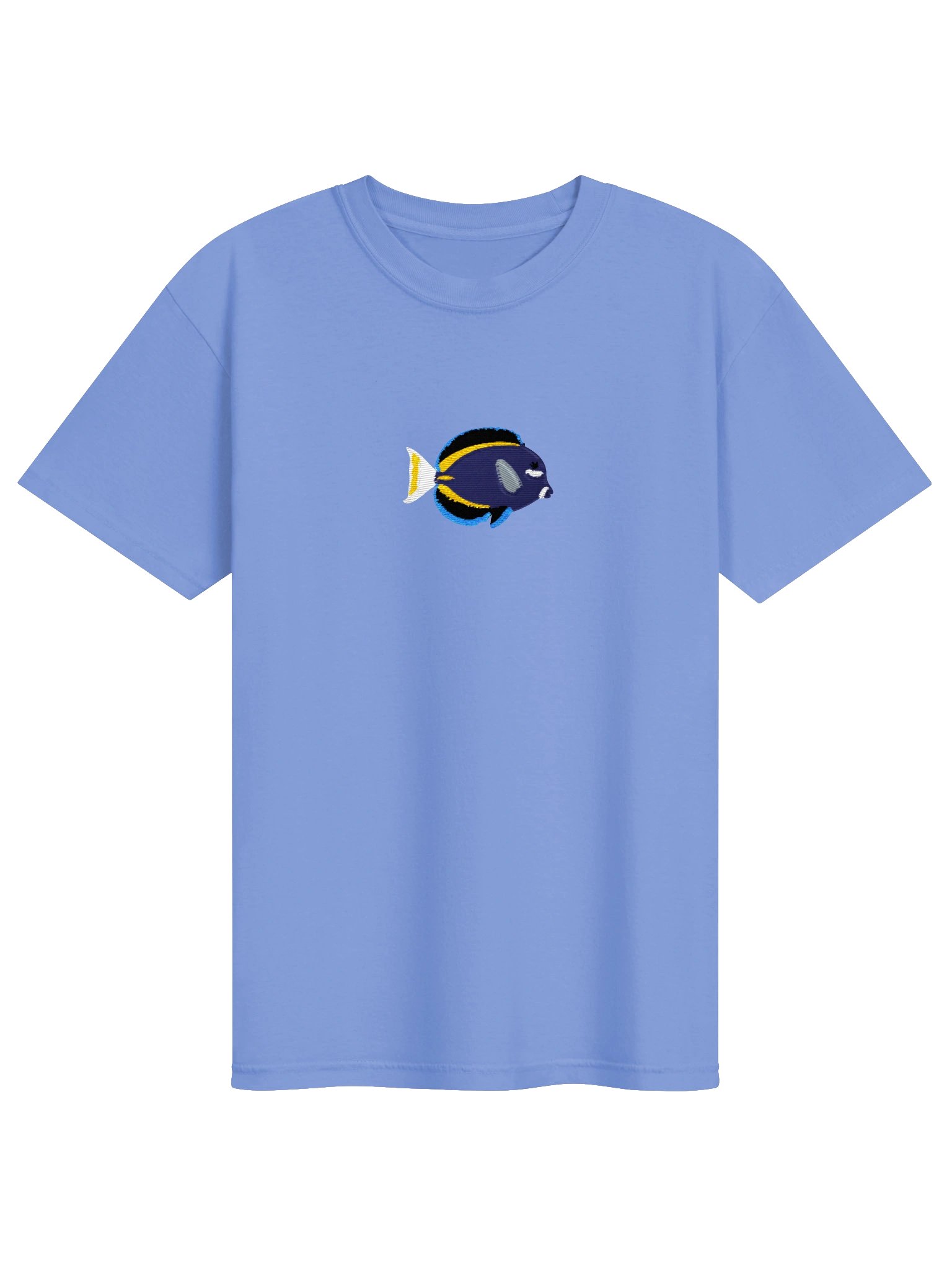 Whitecheek Tang Embroidered Shirt | Reef Aquarium Fish Embroidery Tee | Saltwater Marine Fish Apparel product image (5)
