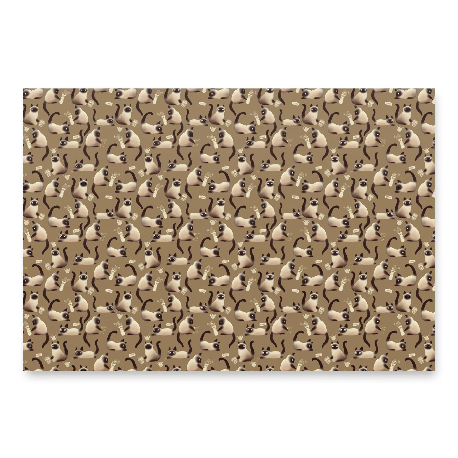Bad Siamese Cats Knocking Stuff Over Wrapping Paper in Brown, 3 Pack product image (2)