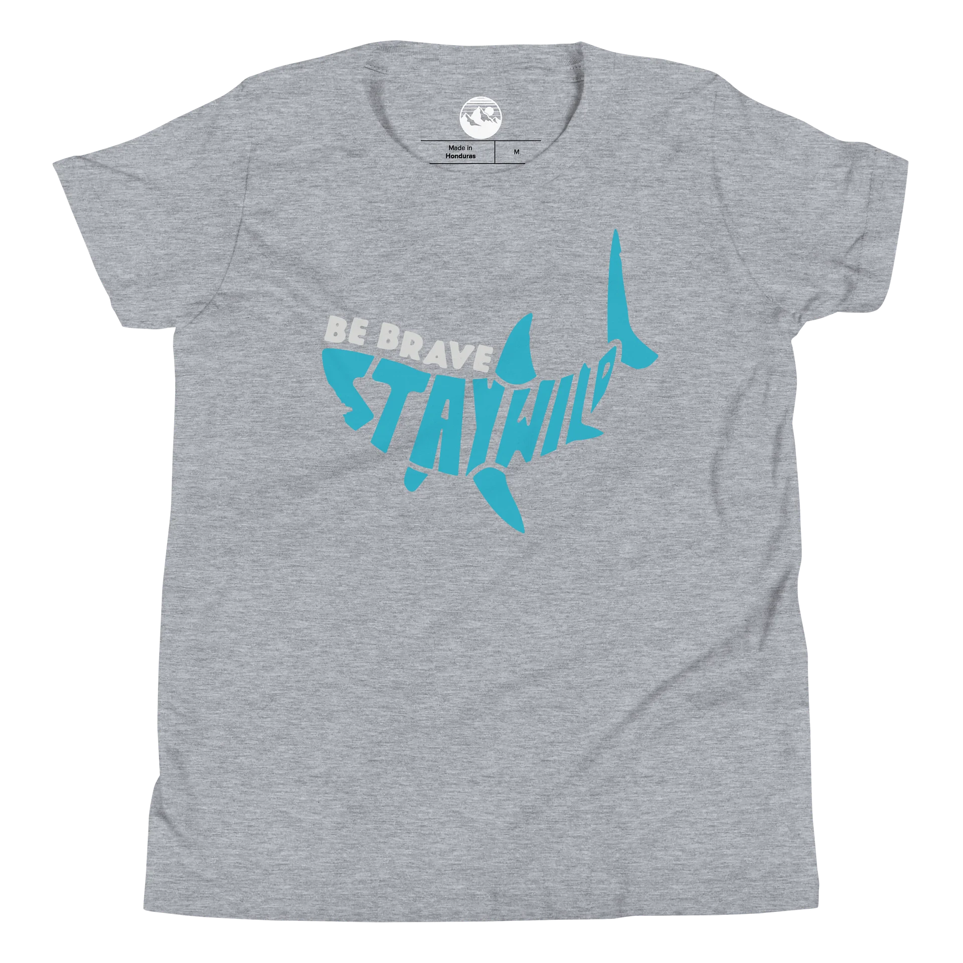 Be Brave Stay Wild Shark Youth T-Shirt product image (1)