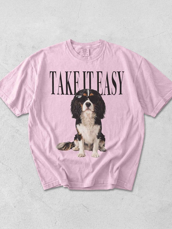 Take It Easy '90s Pop Vintage-Style T-Shirt for Cavalier King Charles Spaniel(Tricolor) Lovers product image (1)