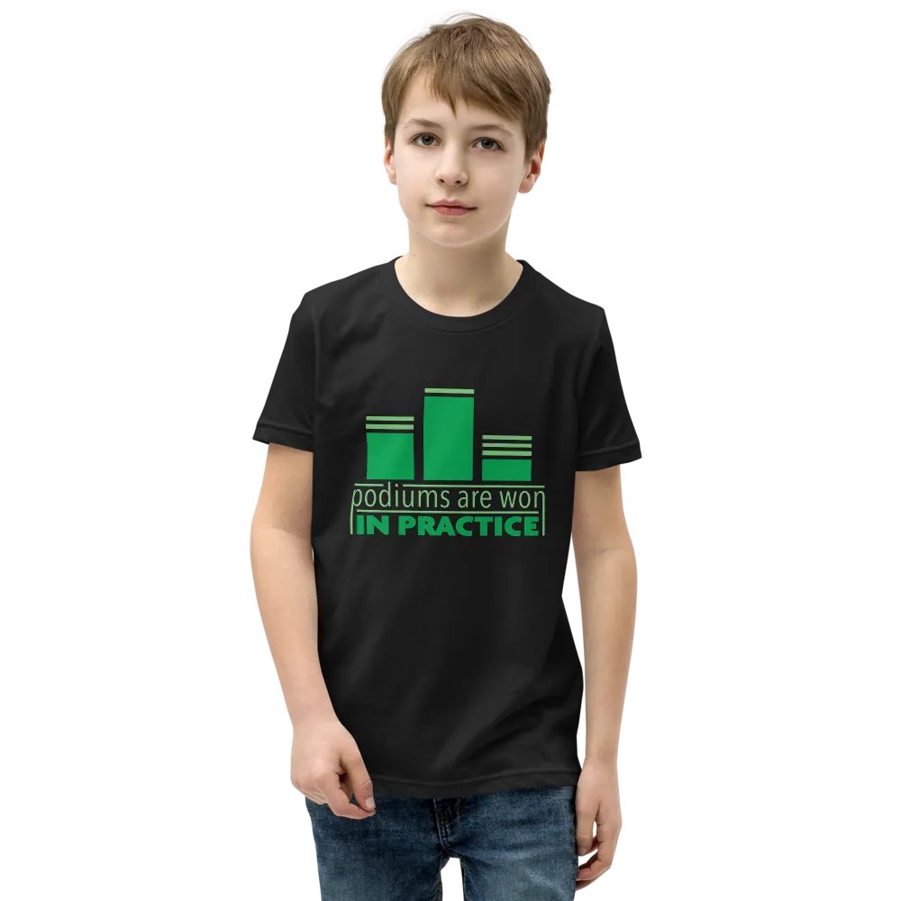 Podiums Are Won In Practice Kids Tee: Green product image (2)