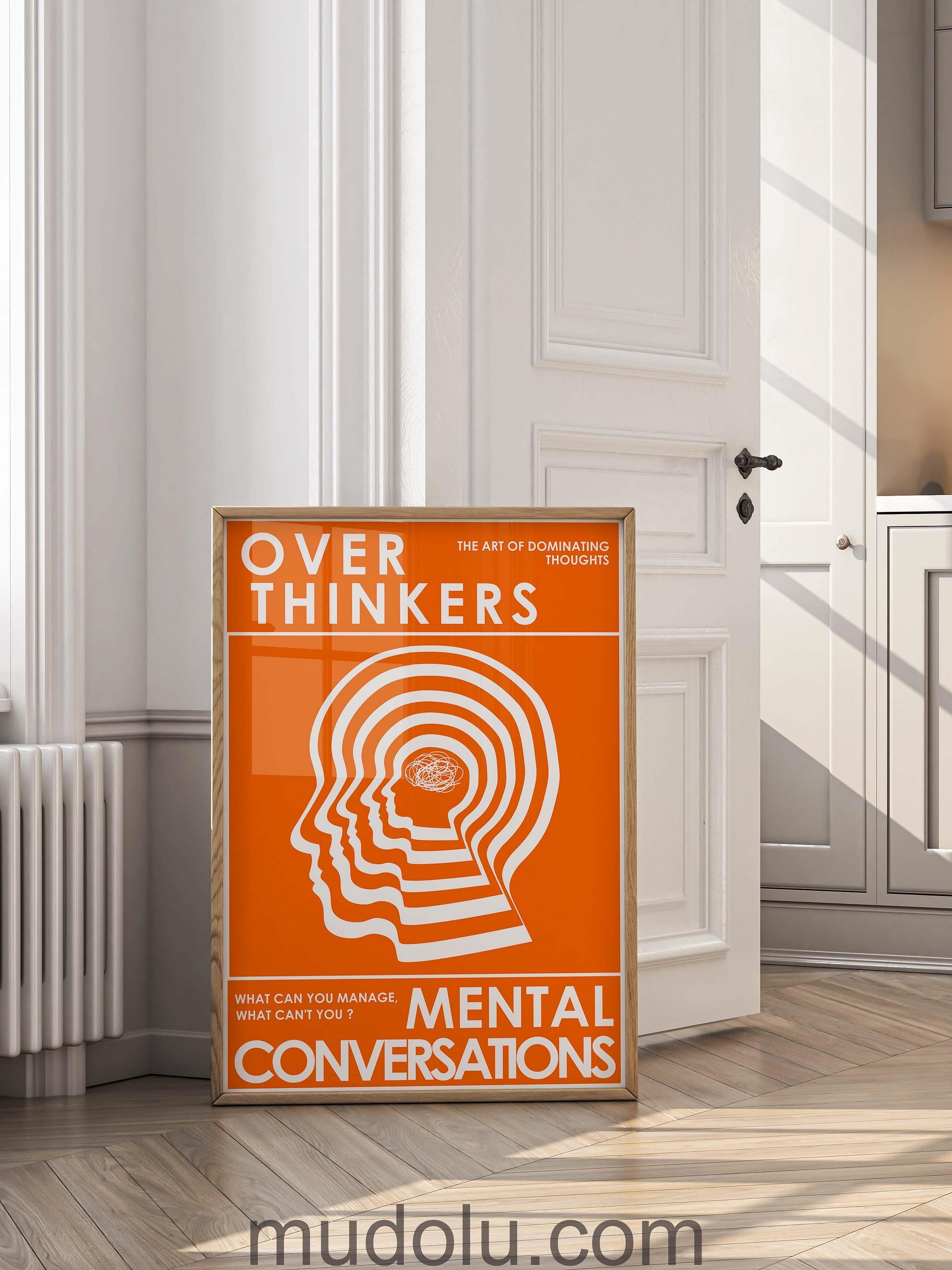 OverThinkers Wall art Poster Orange White product image (11)