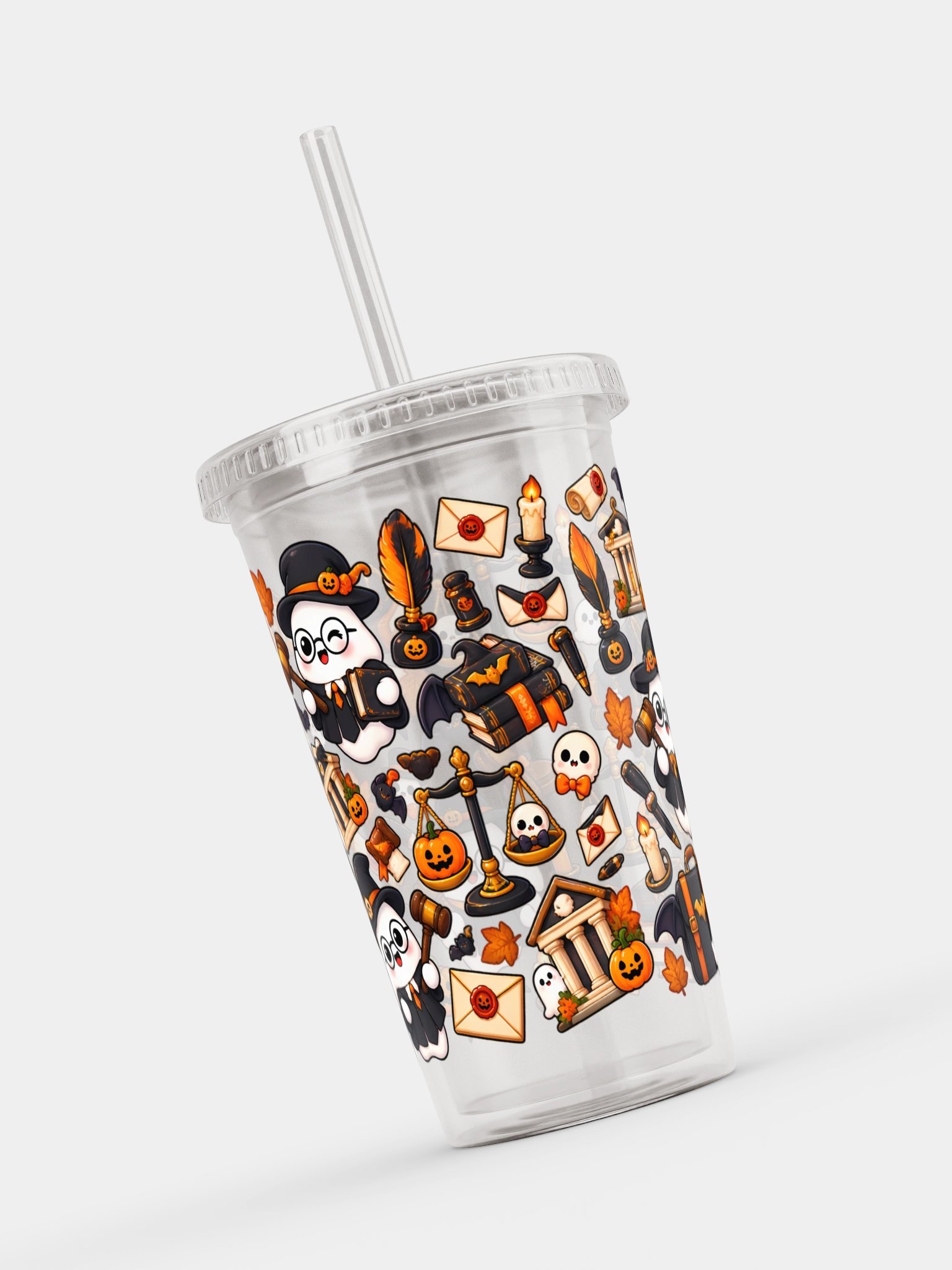 Halloween X Lawyer Mashup Clear Wall Tumbler 16 Oz (473 ml) product image (8)