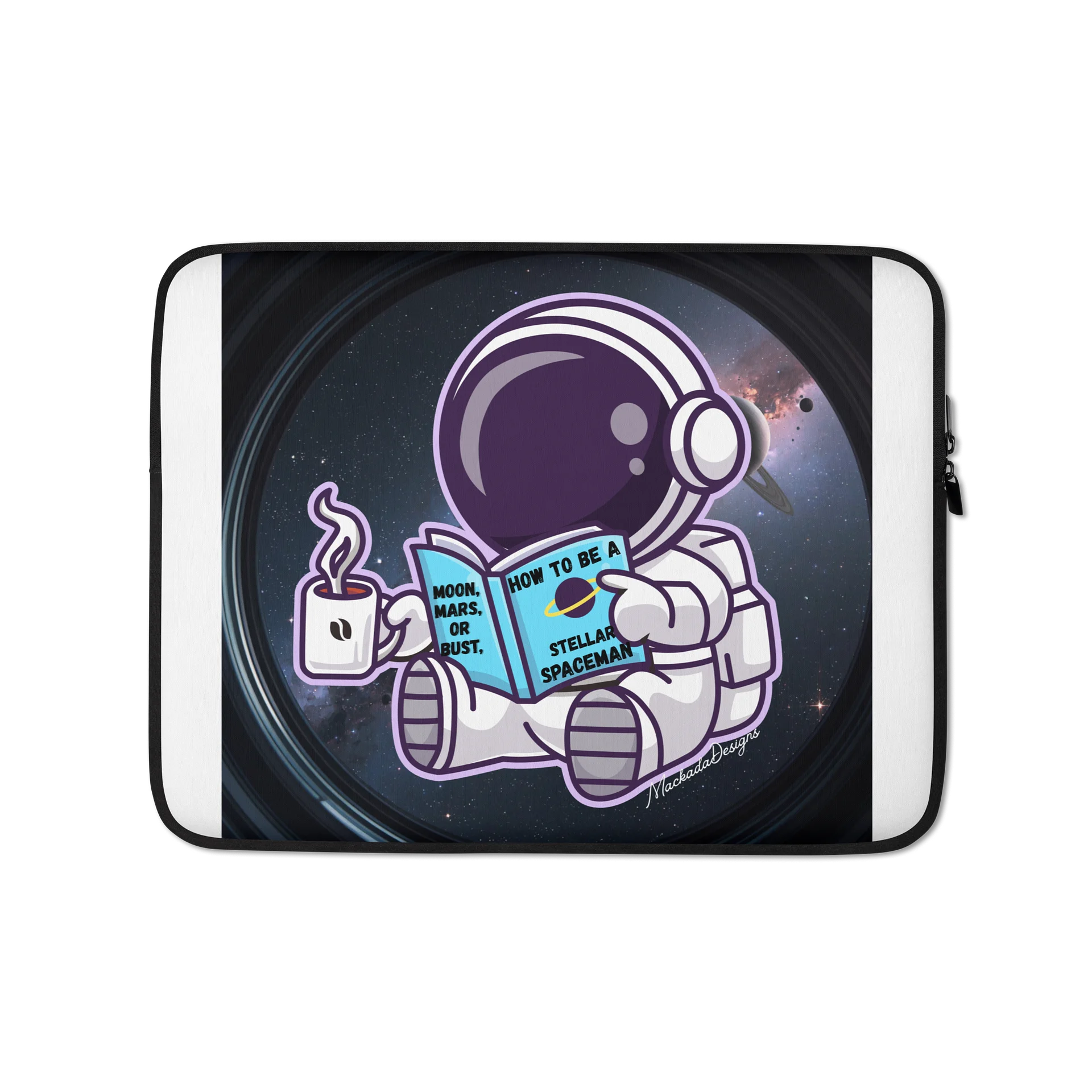Astronaut Reading in Space Laptop Sleeve product image (1)