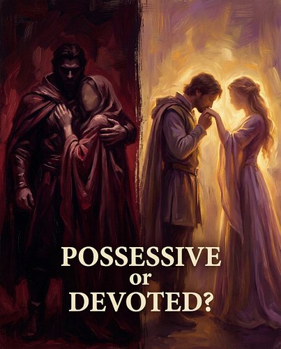 The fine line we all love to walk. Possessive 'you're mine and the world should know it,' or devoted 'I would burn it all dow...