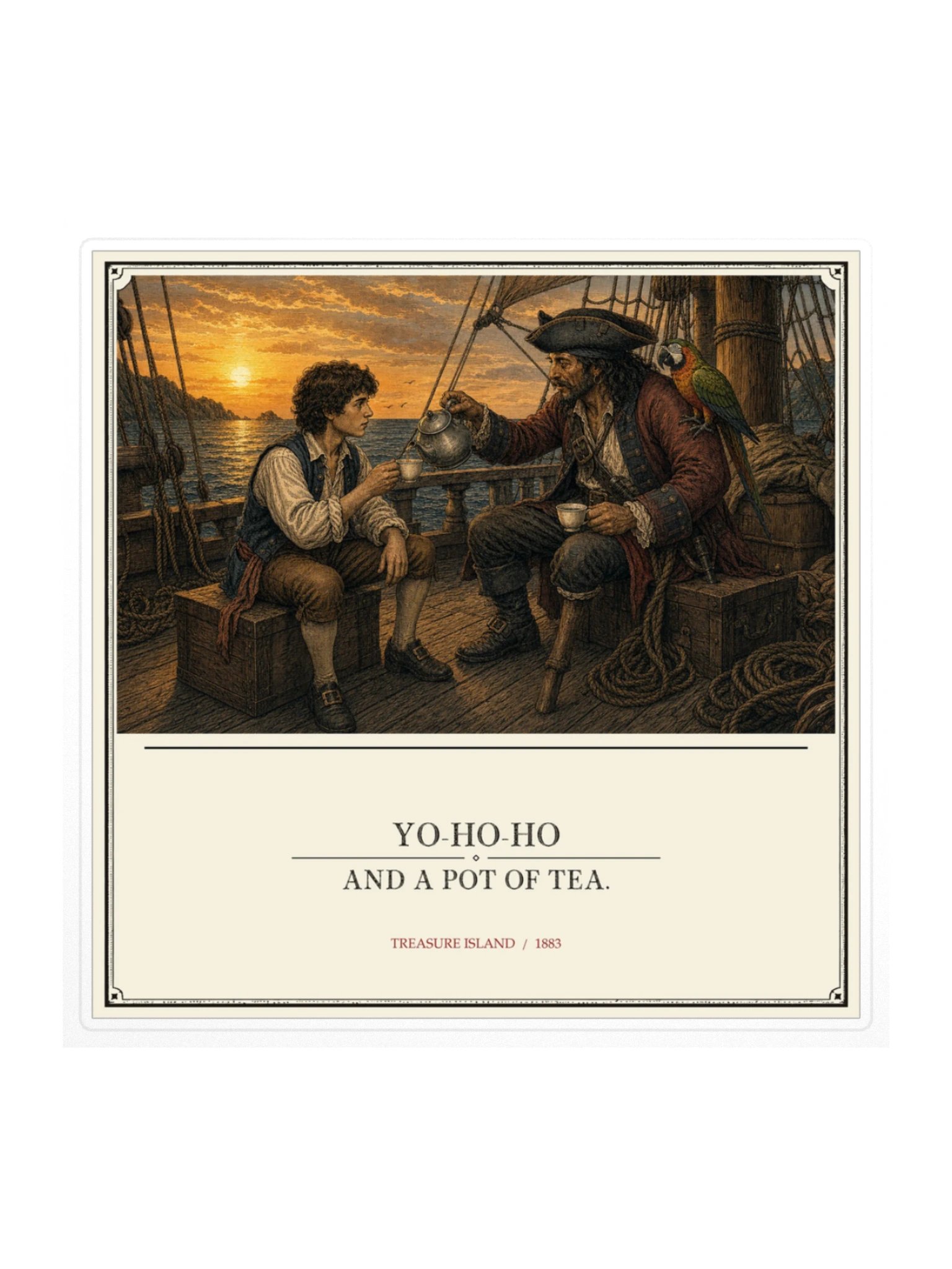 Yo Ho Ho Pot Tea -- Treasure Island Sticker product image (1)