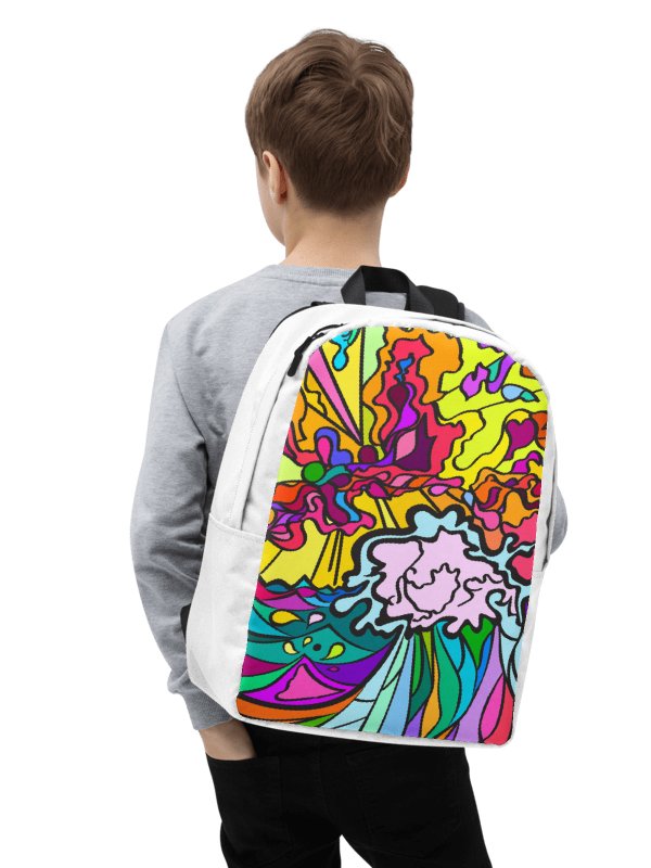 Vibrant Swirls Custom Backpack – Wave at Sunset product image (7)