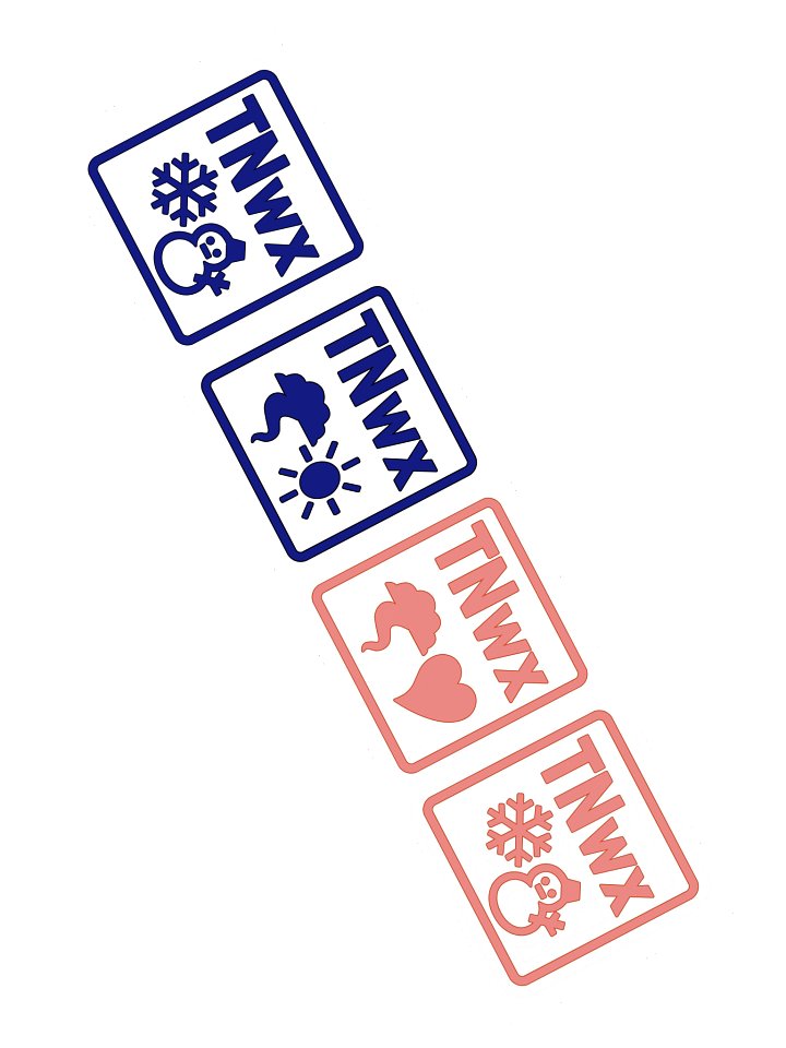 His and Hers TNwx Badged Stickers (15"x3.75" sheet) product image (2)