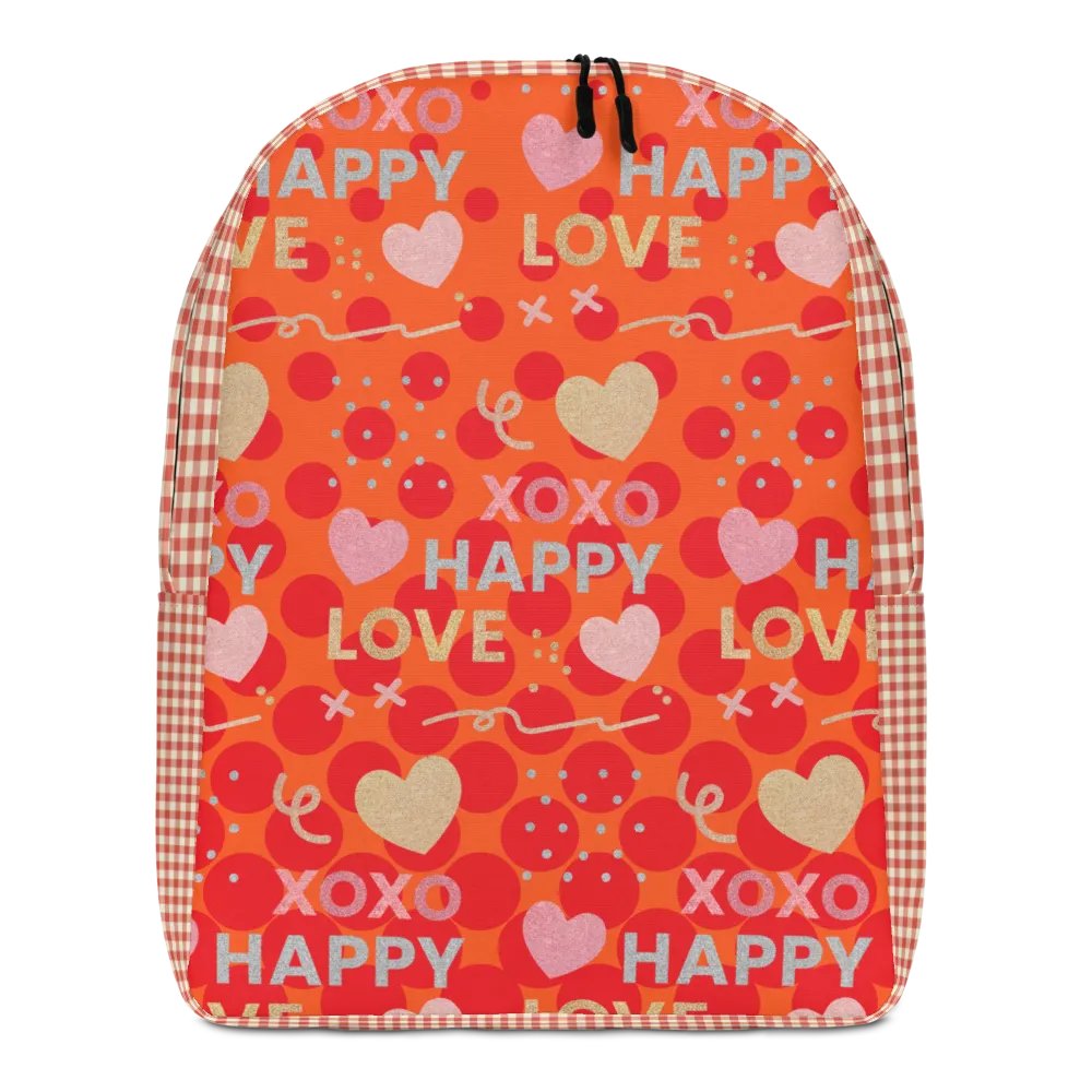 XOXO, HAPPY, LOVE Orange Circle/Gingham Backpack product image (1)