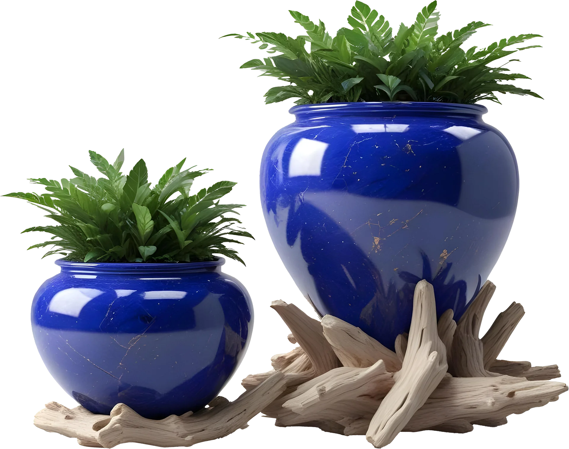 Wood & Lapis Elegance – Vase PNG product image (1)