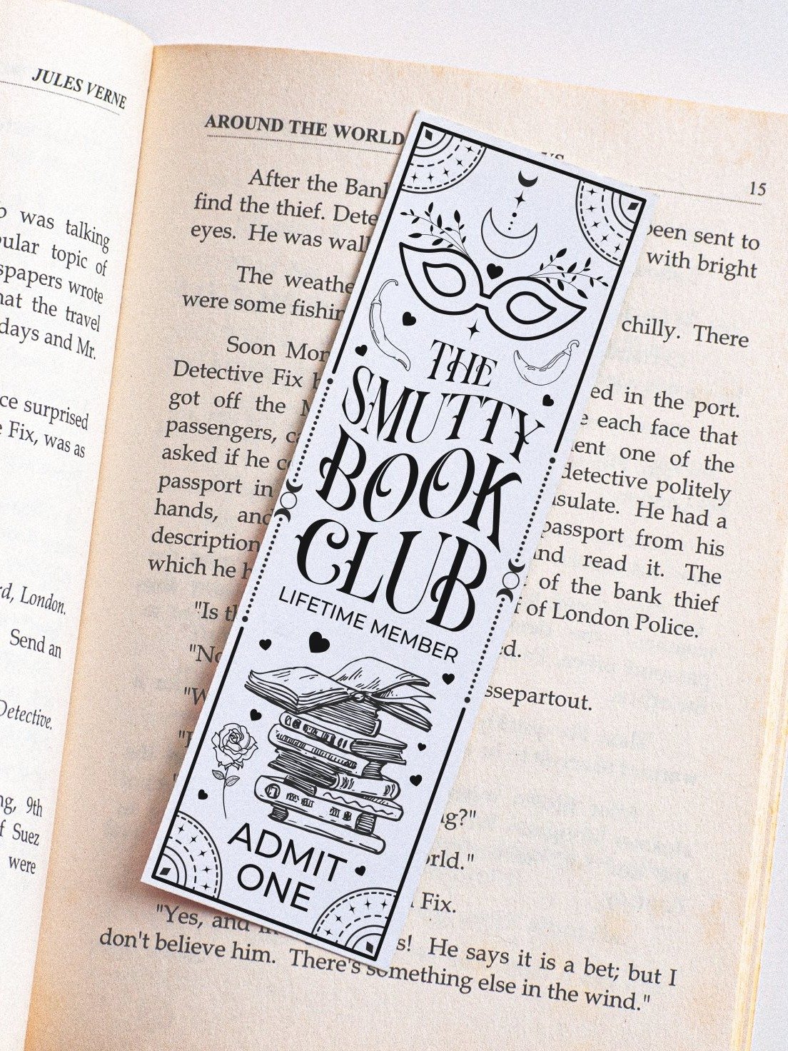 Smutty Book Club Bookish Reader Tarot Bookmark SVG, Laser Cut File, Celestial Book Nerd Dark Romance, Instant Digital Download product image (3)
