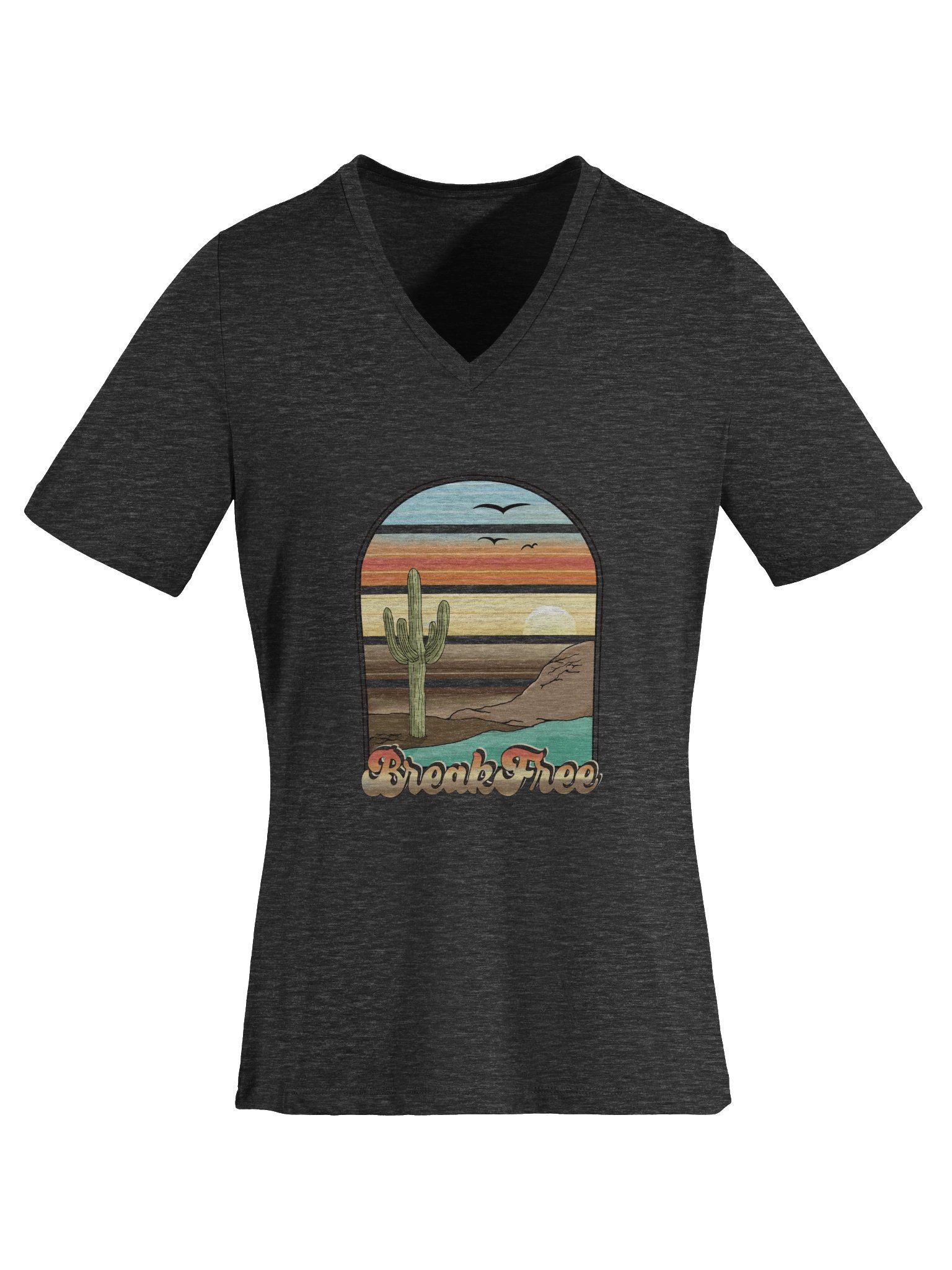 Women's Relaxed V-Neck T-Shirt - Break Free Cactus product image (6)
