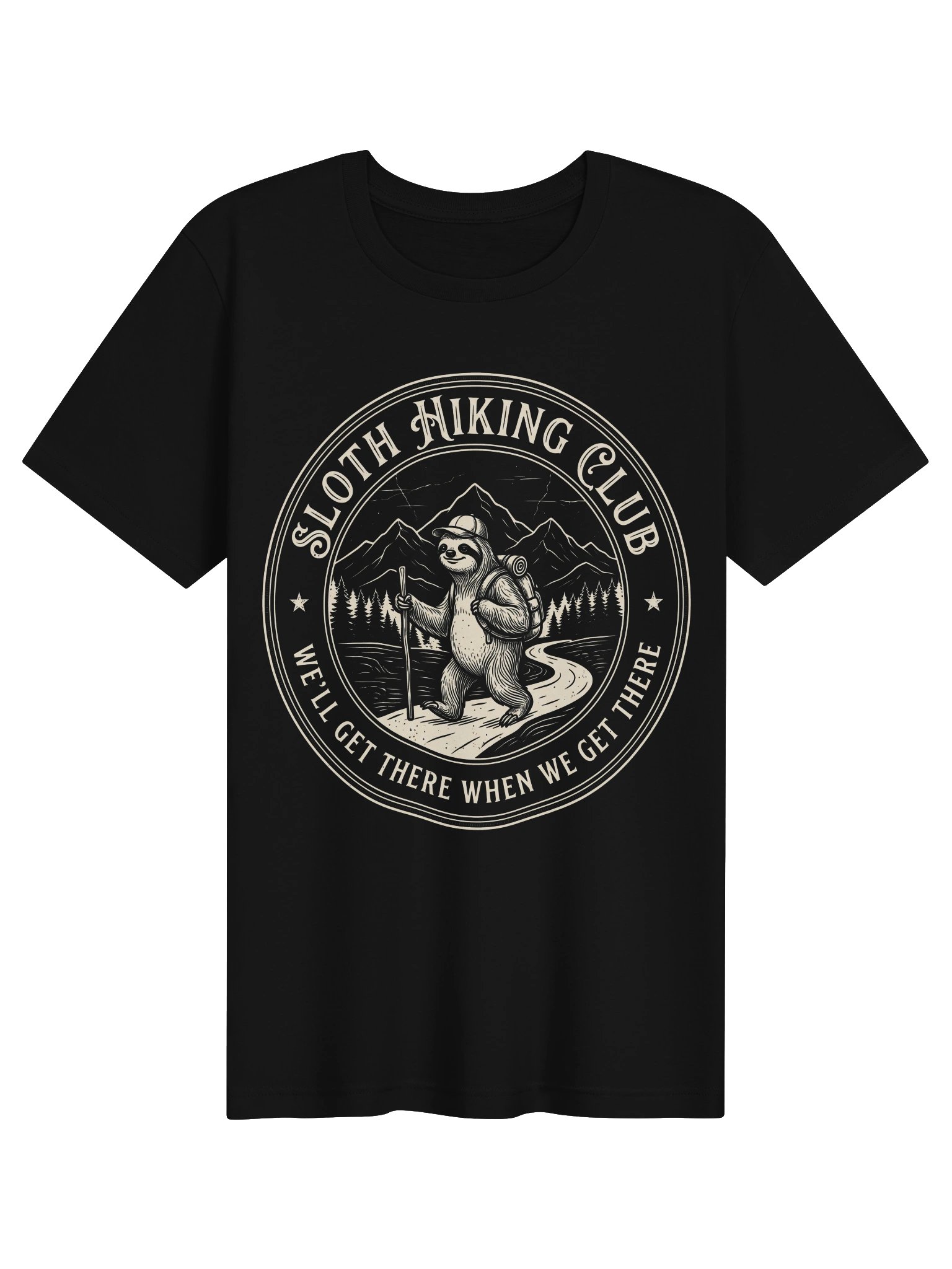 Sloth Hiking We'll Get There When We Get There T-Shirt product image (1)