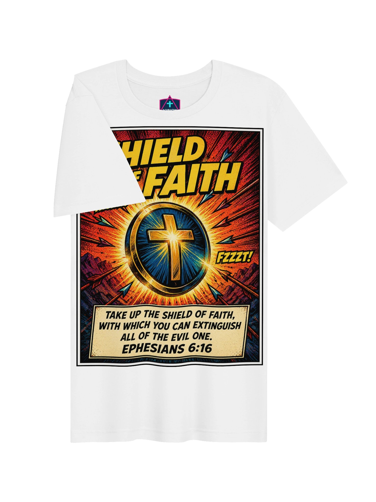 Shield of Faith - Unisex Christian Faith Comic Tee product image (5)