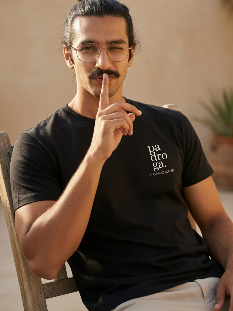 padroga. essentials black tshirt Francisco Llamas design product image (8)