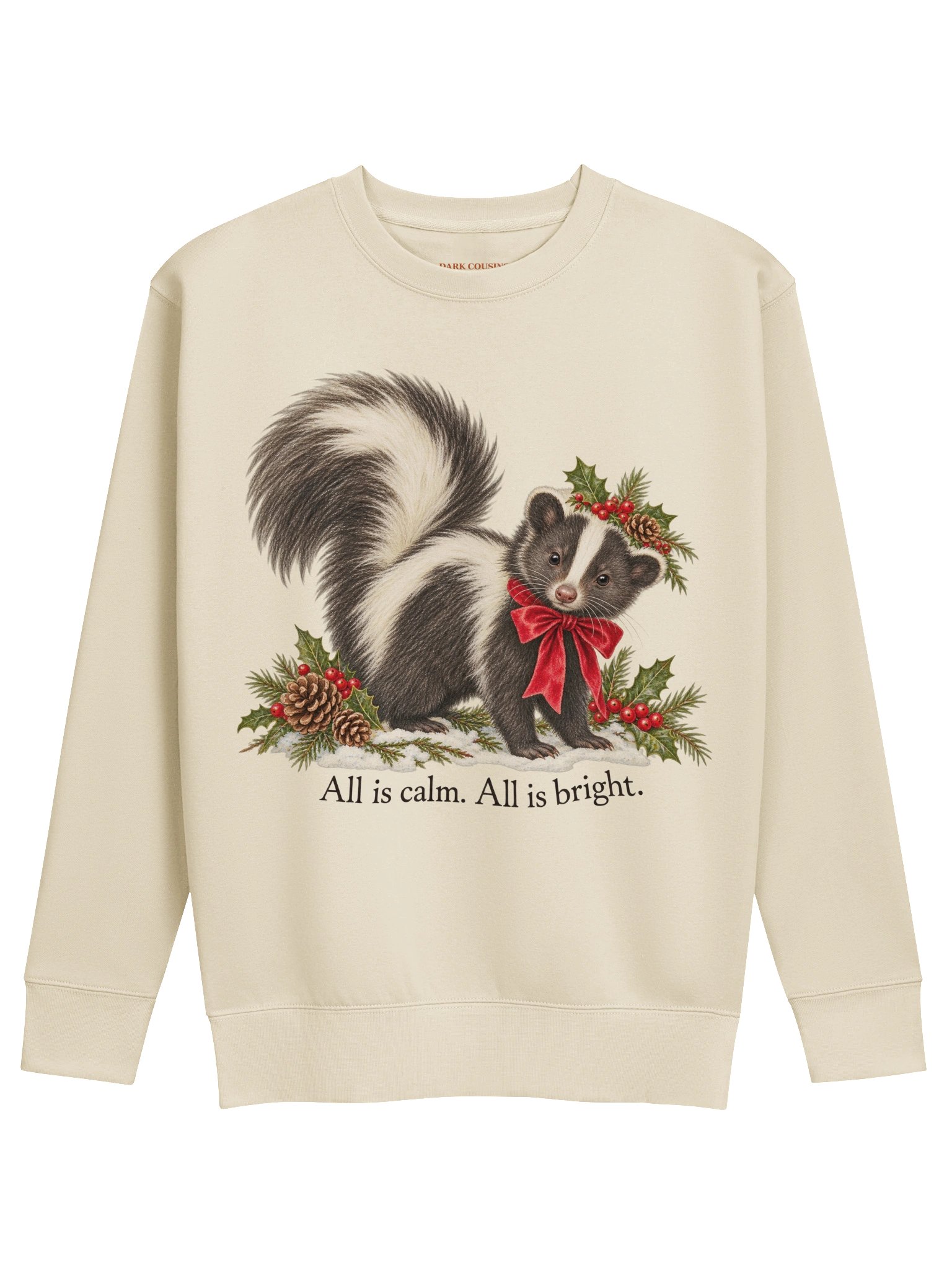 All Is Calm, All Is Bright – Christmas Skunk Sweatshirt product image (5)