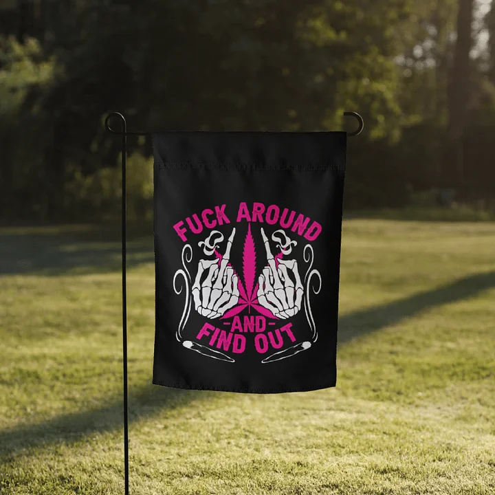 Hemp Quarters Pink FAFO Garden Flag product image (1)